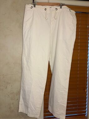 Polo by Ralph Lauren White Drawstring Cotton Chinos